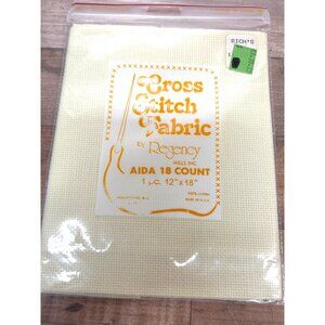 Cross Stitch Fabric By Regency Mills Inc Aida 18 Count 12" X 18" 100% Cotton New